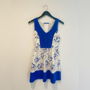 Blue and white floral dress